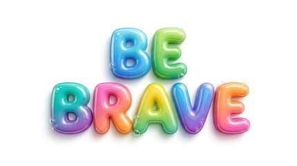 Fototapeta premium Be Brave Colorful 3D Balloon Typography