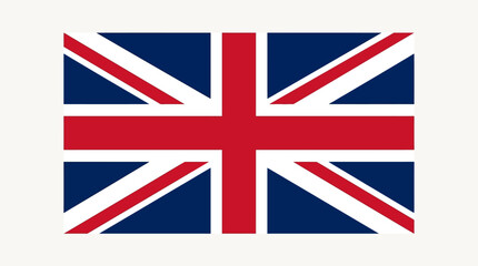 Union Jack flag displays a classic red, white, and blue design against a clean neutral background. © Musta