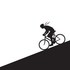 Fototapeta premium bmx rider vector silhouette riding on ramp with wheels black vector