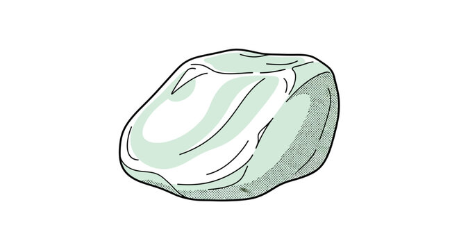 Detailed Vector illustration of a raw, unpolished piece of talc mineral, highlighting its distinctive smooth surface and soft green tint, ideal for geological themes and scientific designs