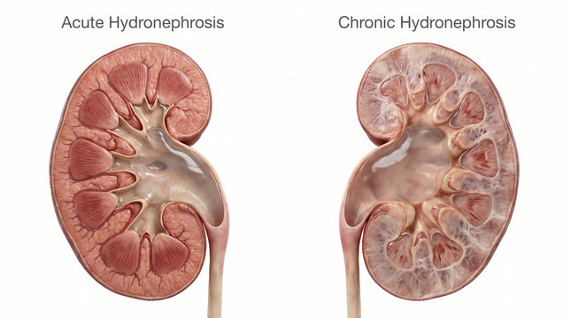 Acute and Chronic Hydronephrosis Renal Pelvis Anatomy Comparison