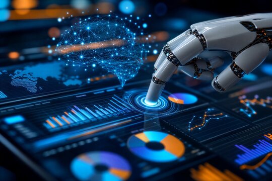 Artificial Intelligence Machine Learning Analytics Dashboard for Data Driven Financial Investment Strategy.