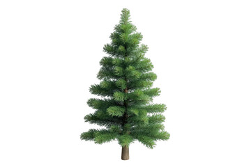 Obraz premium Green christmas tree standing vertically, with a transparent background for holiday season designs and winter concepts