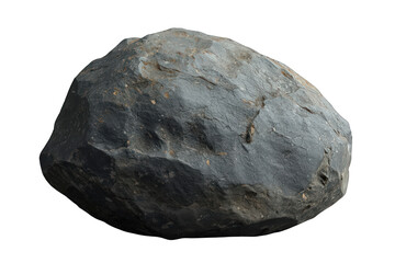 Fototapeta premium Gray rock boulder showing rough textured surface, representing geology and natural materials. Transparent background