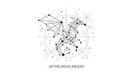 Minimalist dragon constellation line art vector illustration © pecel
