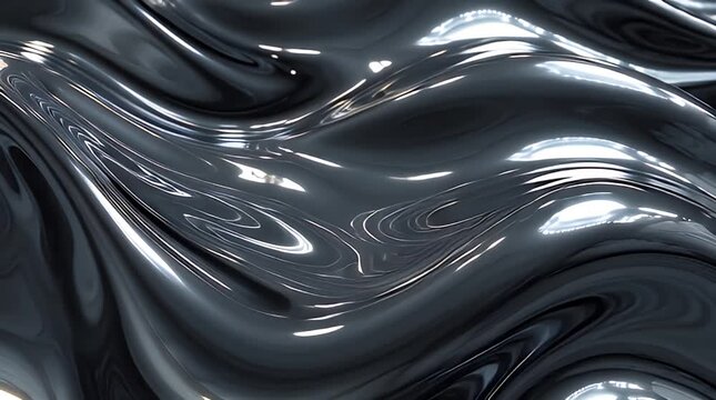 Abstract Metallic Surface with Smooth Curves and Reflection