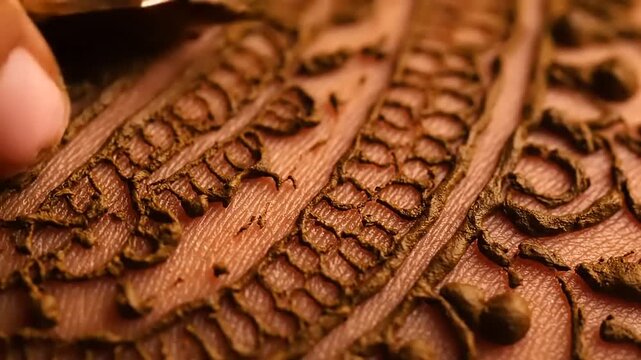 Captivating close-up of intricate decorative patterns being meticulously created on the skin, showcasing the detailed artistry and cultural beauty of traditional body adornment