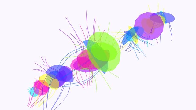 Neon Jellyfish Pair Rhythmic Dance