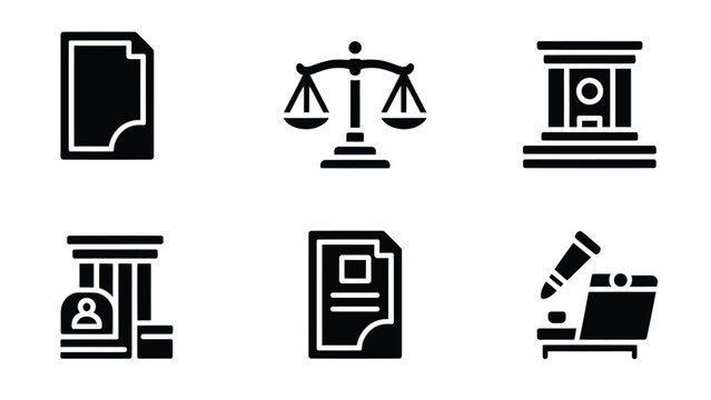 Black and white law including documents scales court legal