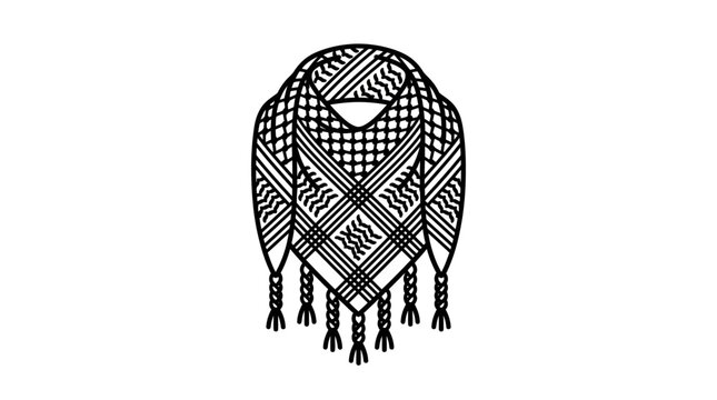 Traditional Keffiyeh Scarf Vector Illustration
