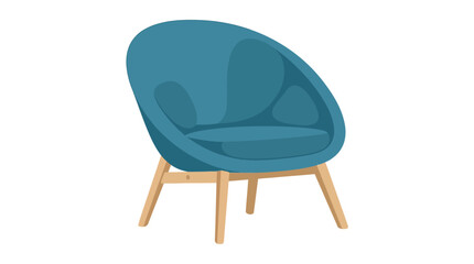 Modern Scandinavian armchair with minimalist wooden design in contemporary interior style © Setya