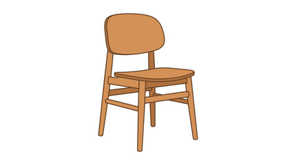 Fototapeta premium Modern Minimalist Wooden Chair with Elegant Round Backrest Design