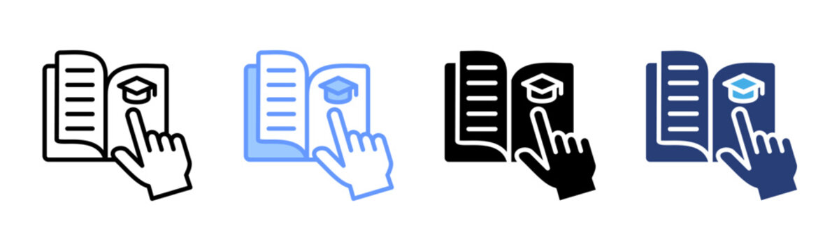 Study Program icon set multiple style collection