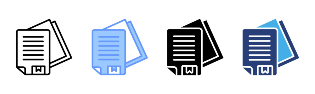 Transcript icon set multiple style collection