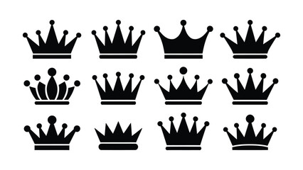 Black and white chess pieces set, isolated on white background © MdShajahan