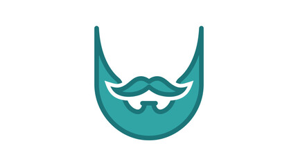 Fototapeta premium Teal Beard and Mustache Icon