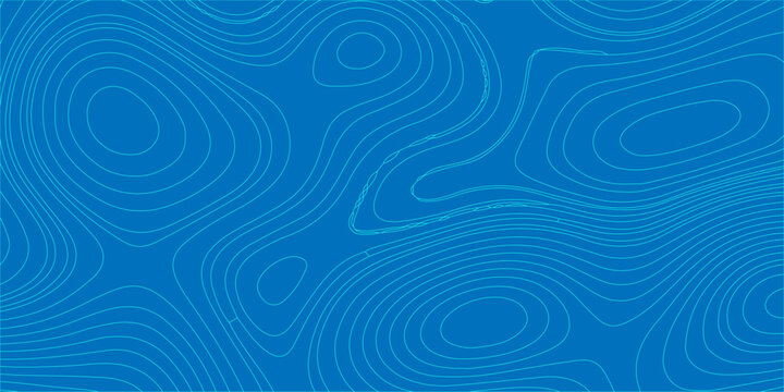 Blue topographic map abstract background with contour lines for cartography, geography, design, wallpaper and banner