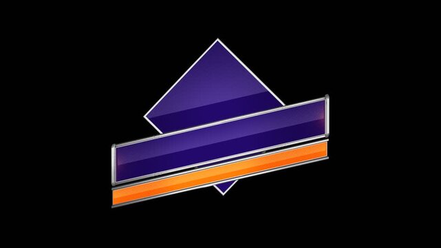 abstract banner frame space 3D reveal effect with alpha channel