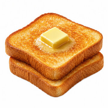 PNG Golden toast with butter slice.