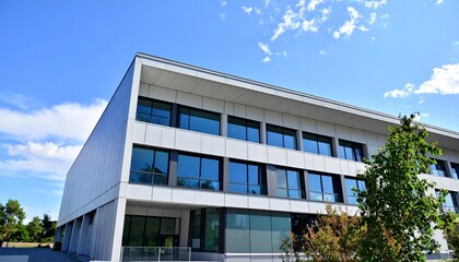 Obraz premium Modern Office Building Architecture on Clear Day