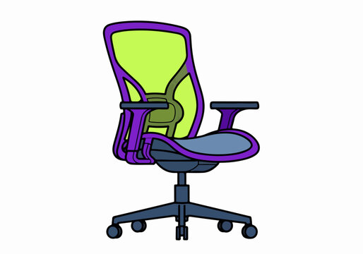 Colorful office chair with wheels