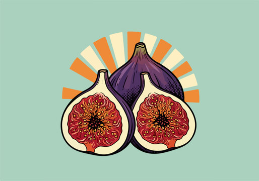 Figs cut open with seeds visible