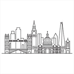 Obraz premium Iconic skyline of london with historic landmarks and modern architecture