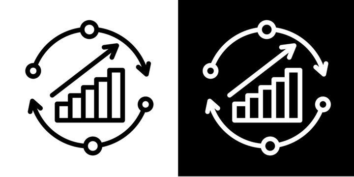 Continuous Improvement  Icon Set White Line Style Collection