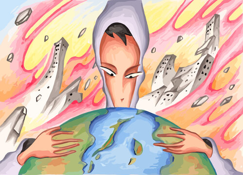 戦争テーマのイラスト - 地球・世界・都市・破壊