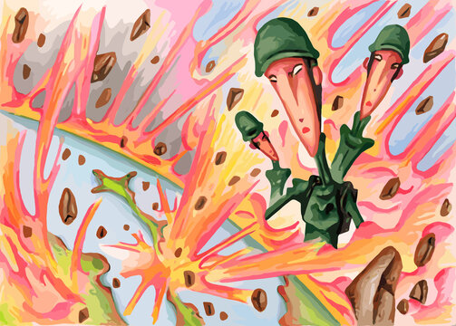 戦争テーマのイラスト - 地球・世界・都市・破壊