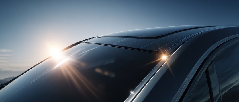 Car sunroof in sunlight