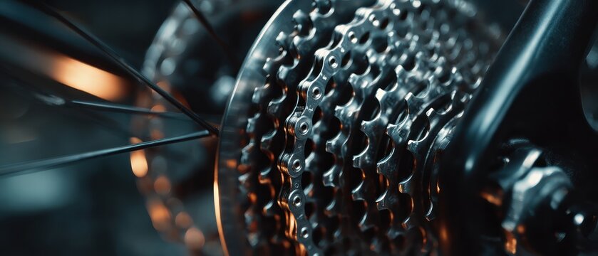 Bicycle gear mechanism close up