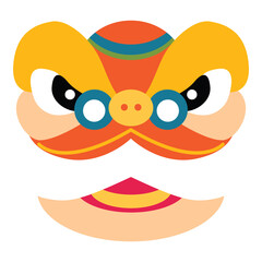 Fototapeta premium Colorful lunar new year lion dance icon for celebration design