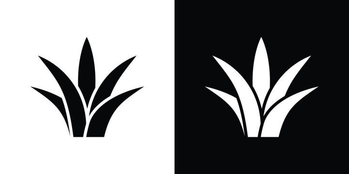 Grass icon line pictogram set