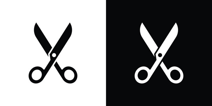 Hairdresser scissors icon line pictogram set