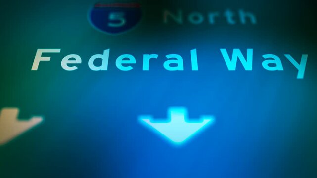  Crime Filler Shot - Cinematic Washington State Highway Sign - Federal Way