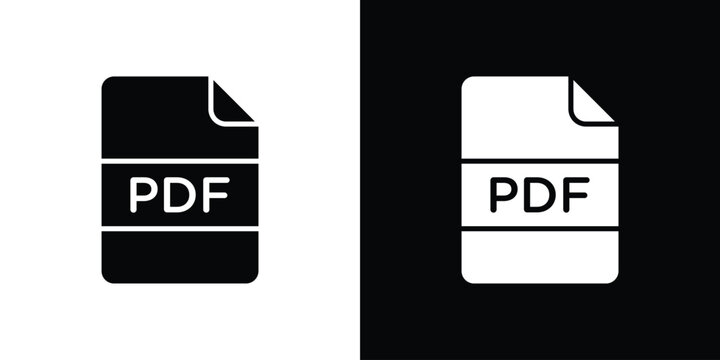 PDF file icon line pictogram set