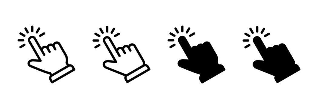 Hand click icon set  vector. pointer sign and symbol. hand cursor icon