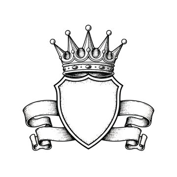 Crown on top of shield crest.
