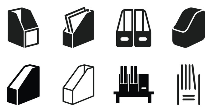 Minimalist magazine file icon variations set, premium vector line art bundle for digital marketing, clean geometric horizontal files graphic designs for creative branding projects isolated on 