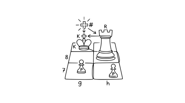 Chessboard Strategy: King, Rook, Pawns in Checkmate Scenario