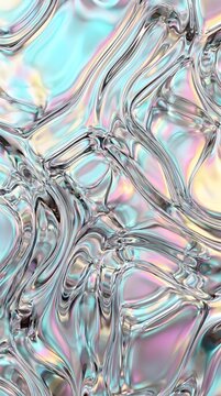 Abstract Iridescent Liquid Swirl Pattern with Metallic and Pastel Colors for Artistic and Modern Design