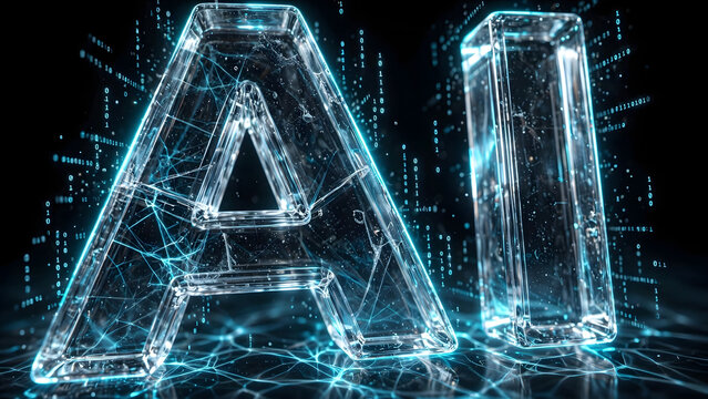 Futuristic Artificial Intelligence Conceptual Design Featuring Glowing Digital Network Structures and High Tech Data Processing Elements for Modern Technology Innovations