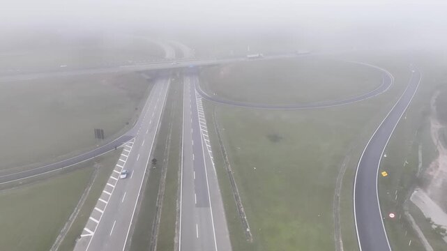 Nilo Maximo Highway near S&atilde;o Jos&eacute; dos Campos, S&atilde;o Paulo, Brazil. Establishing shot, aerial view.