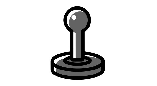Minimalist arcade joystick game controller icon