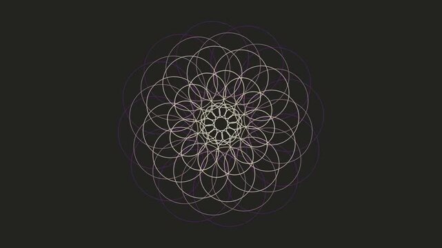 Geometric Flower of Life Mandala Art.
