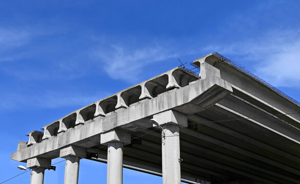 An abandoned, unfinished overpass in Chisinau