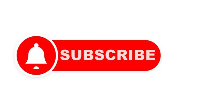 Animated red subscribe button with white notification bell
