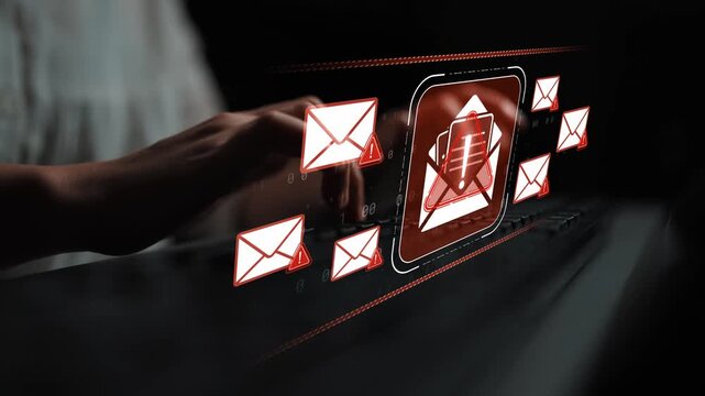 Digital Age Communication with Alert Symbols Representing Emails in a Modern User Interface Illustrating Cyber Awareness and Digital Interaction Sigmoid