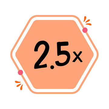 2x Playback Speed Icon Transparent Background, Video Speed Control, Media Player, Playback Rate, Fast Forward, Streaming, Multimedia UI, UX, Hexagon Vector Symbol